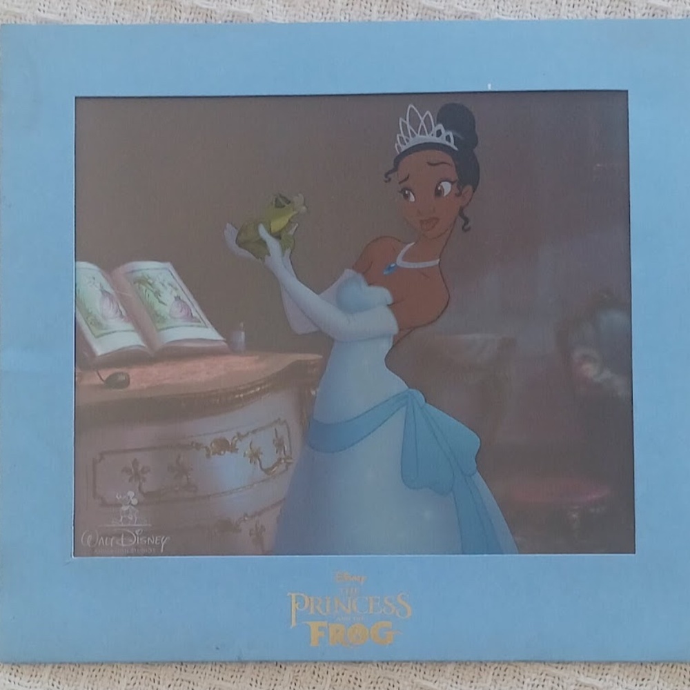 Disney’s The Princess and the Frog animation cell, 11 x 12" in blue envelope.